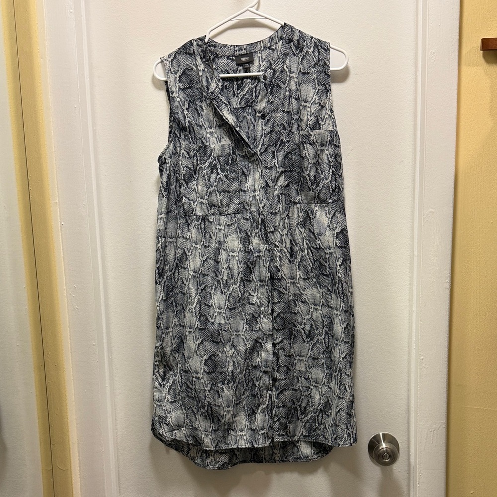 Massimo Black and White Sleeveless Tunic Dress